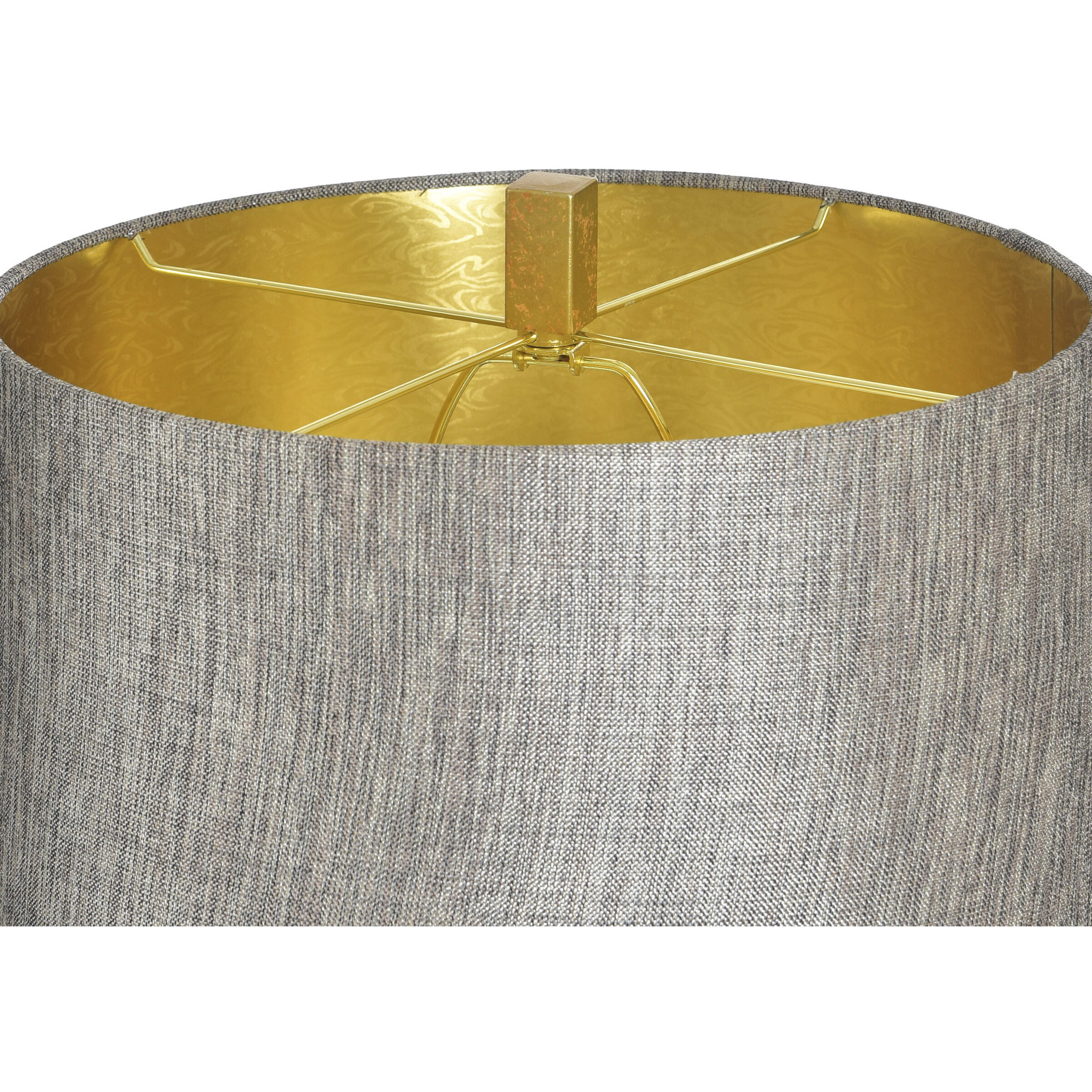 Poly 32.25 inch 100 watt Van Gold and Black and White Table Lamp Portable Light