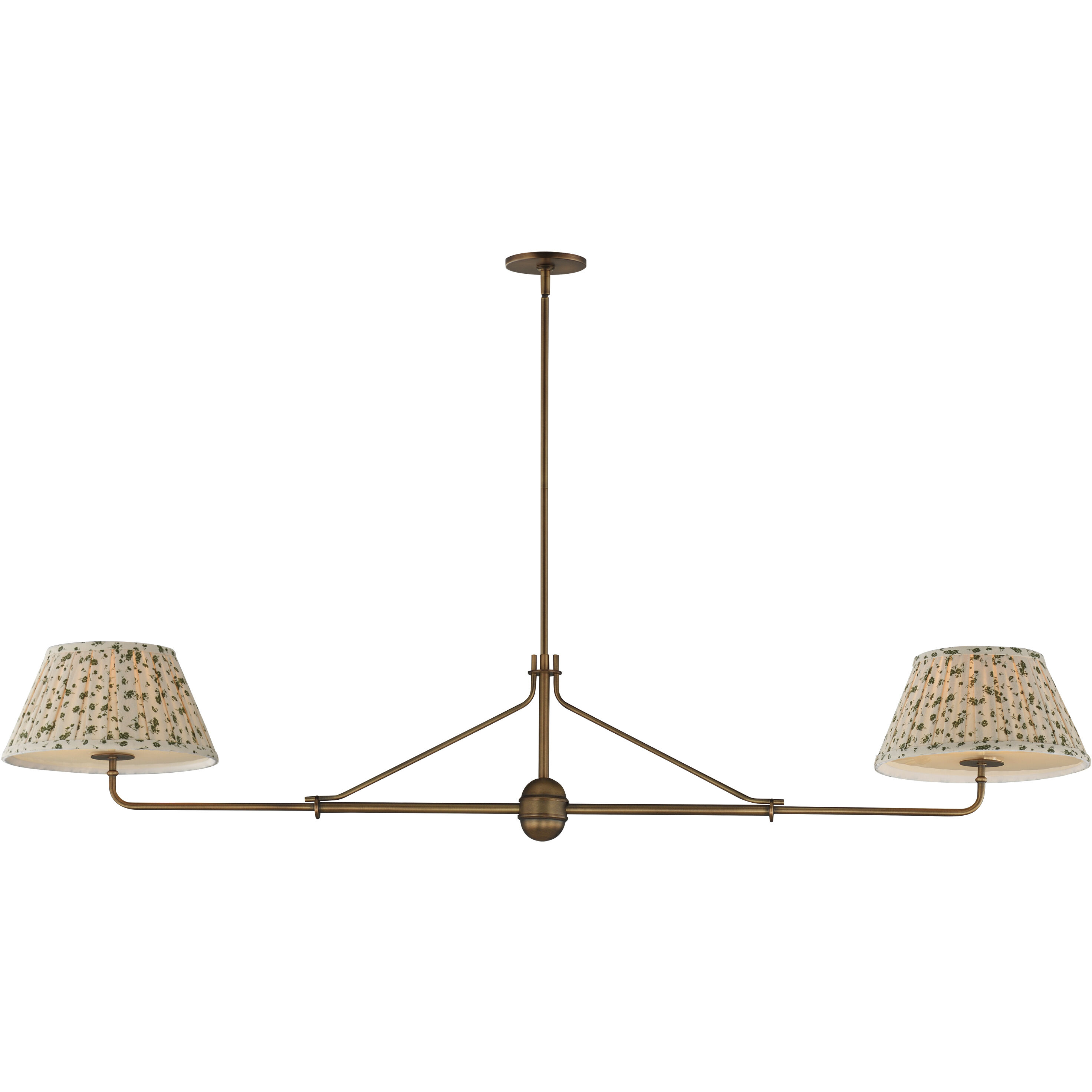 Dunbridge 2 Light 62 inch Weathered Brass Linear Pendant Ceiling Light