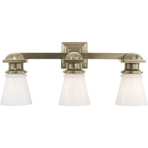 Chapman & Myers Ny Subway 3 Light 22.75 inch Antique Nickel Triple Bath Light Wall Light