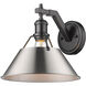 Orwell 1 Light 10 inch Matte Black Wall Sconce Wall Light in Pewter, Damp