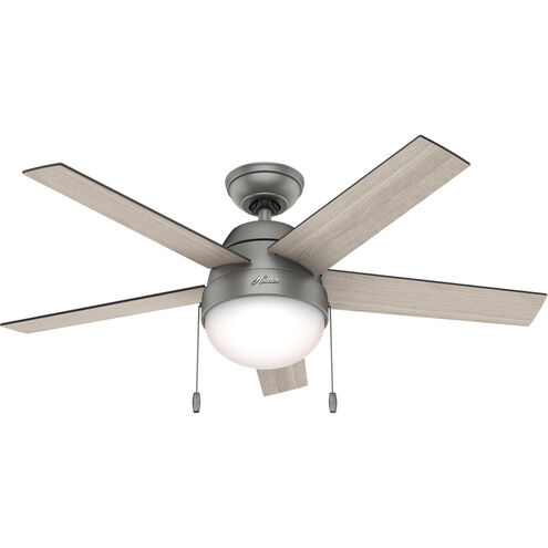 Anslee 46 inch Matte Silver with Light Gray Oak/Greyed Walnut Blades Ceiling Fan