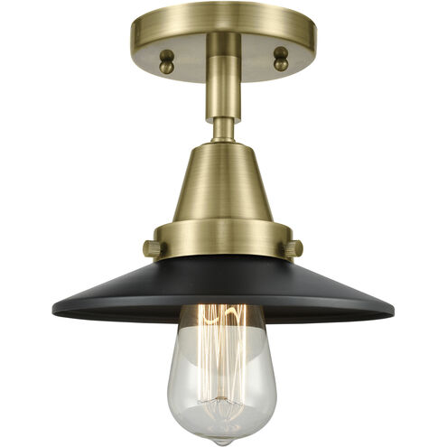 Franklin Restoration Railroad 1 Light 8 inch Antique Brass Flush Mount Ceiling Light