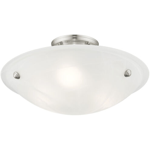 Oasis 3 Light 16 inch Brushed Nickel Semi-Flush Mount Ceiling Light