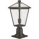 Talbot 1 Light 18.5 inch Oil Rubbed Bronze Outdoor Pier Mounted Fixture in Seedy Glass