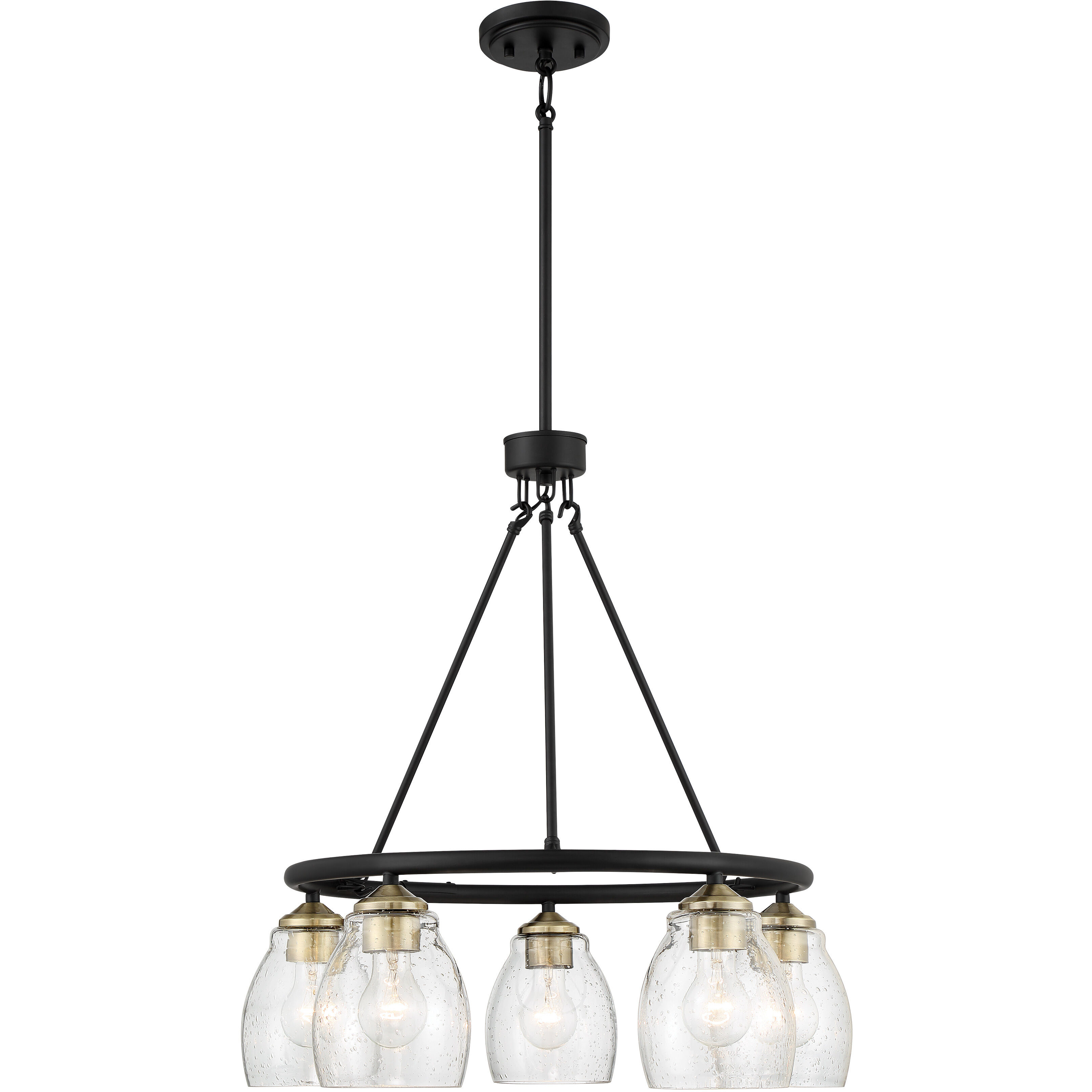 Winsley 5 Light 24 inch Coal And Stained Brass Chandelier Ceiling Light in Coal/Stained Brass