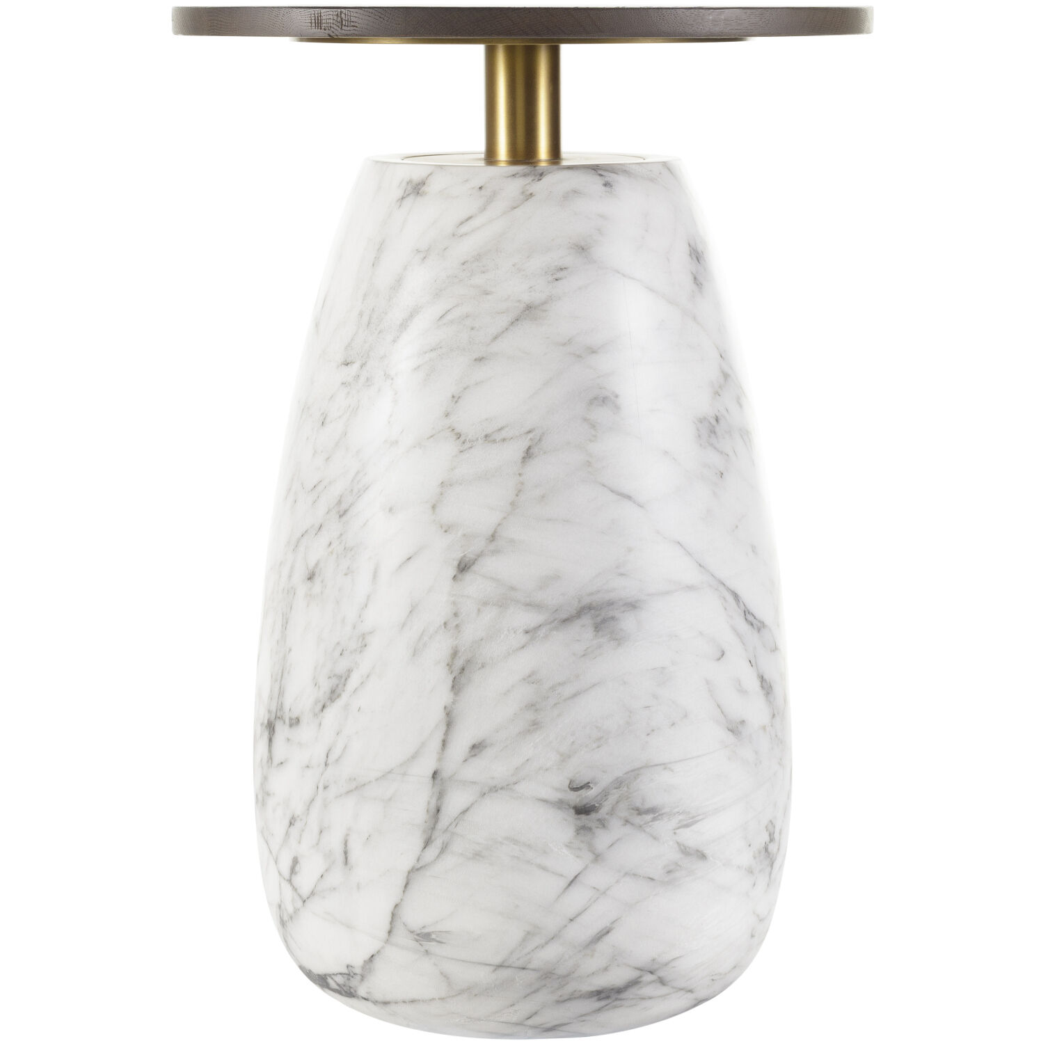 Pupil 25.2 X 17.7 inch Top: Dark Brown; Base: White/Gold End Table