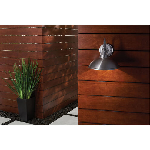 Downtown Edison 1 Light 13 inch Brushed Stainless Steel Outdoor Wall Mount, Great Outdoors
