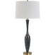 Remy 32.5 inch 150.00 watt Black Glaze with Mottled White Details Table Lamp Portable Light