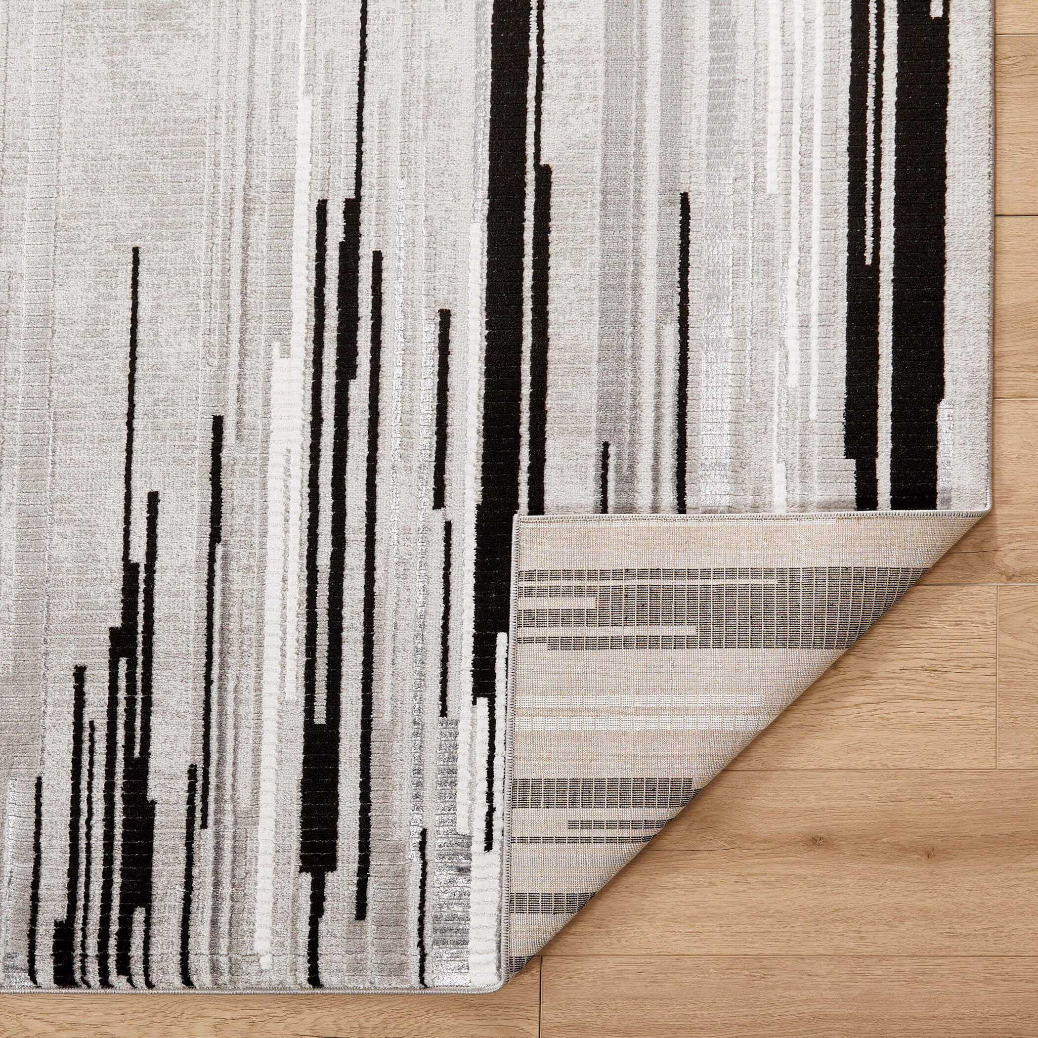 Sesia 114 X 79 inch Black/Grey Rug in 6 x 9