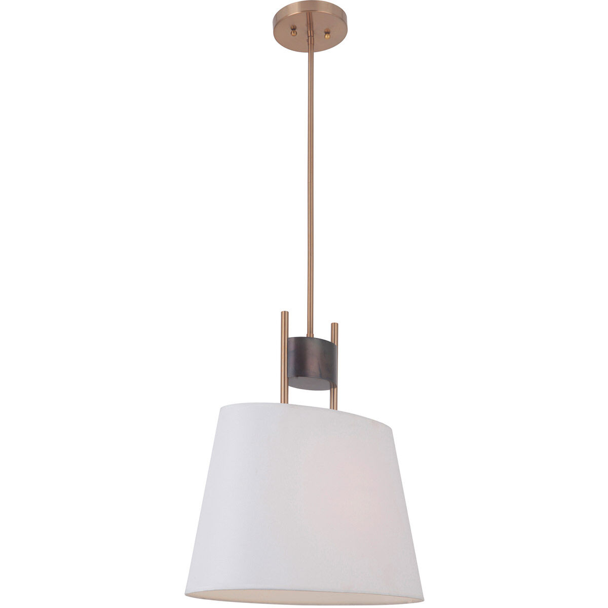 Parker 1 Light 10.43 inch Fired Steel/Satin Brass Pendant Ceiling Light
