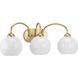 Carisa 3 Light 25 inch Vintage Gold Bath Vanity Wall Light
