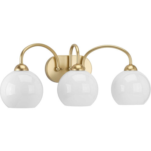 Carisa 3 Light 25 inch Vintage Gold Bath Vanity Wall Light