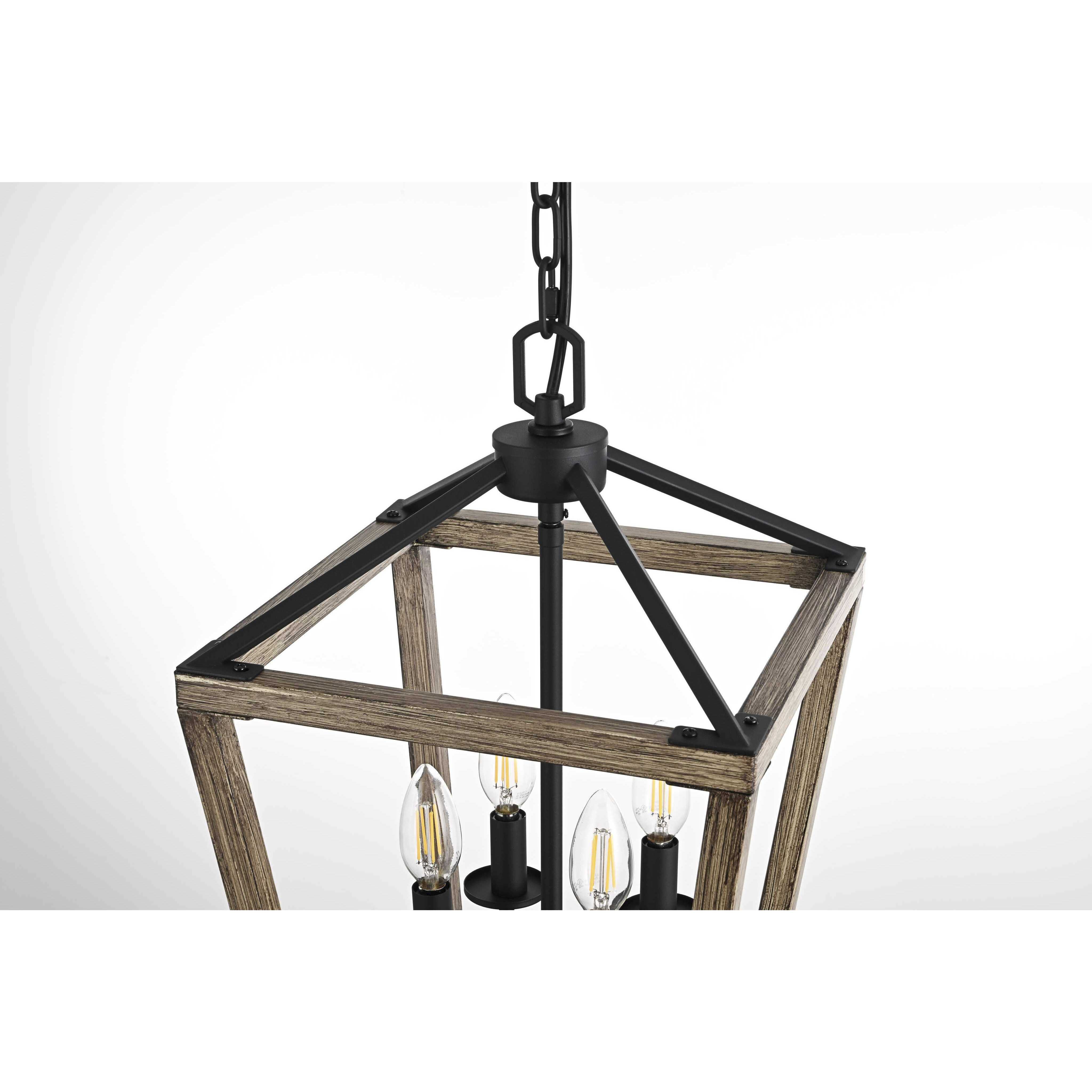 Gage 4 Light 12 inch Brown and Black Pendant Ceiling Light