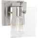 Glayse 1 Light 7 inch Brushed Nickel Bath Vanity Wall Light, Design Series