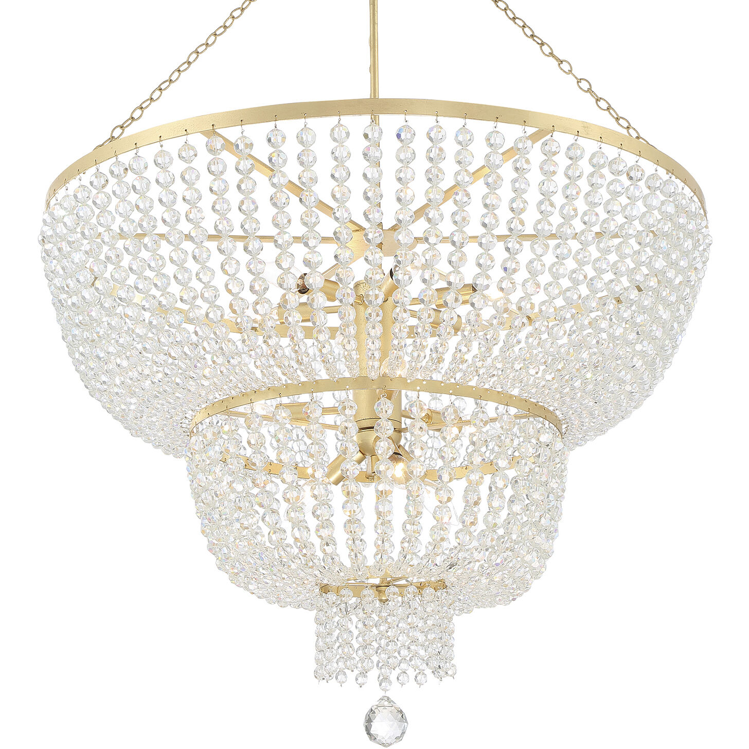 Rylee 12 Light 32 inch Antique Gold Chandelier Ceiling Light