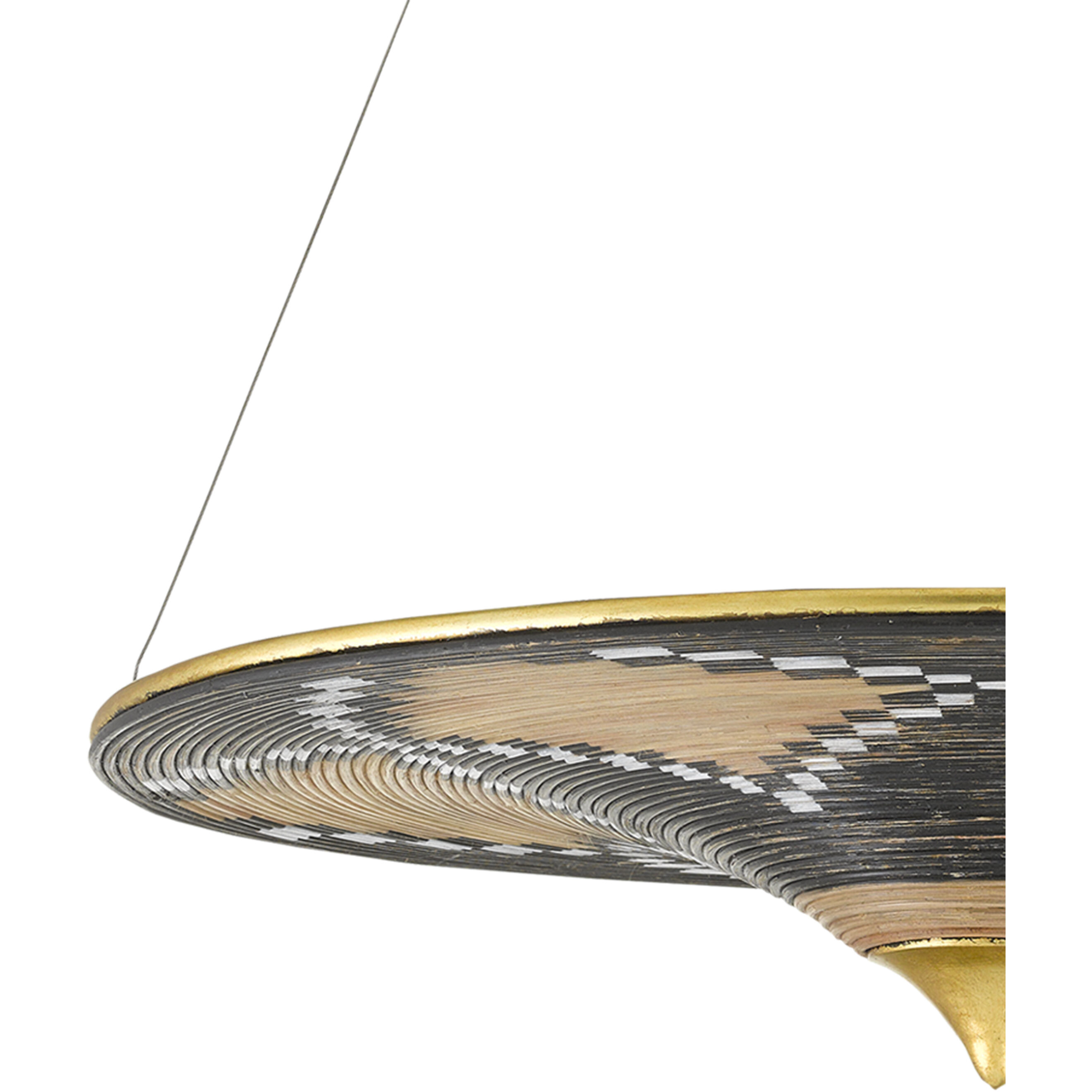 Canaan 3 Light 31.75 inch Gold Leaf/Distressed Black/Distressed White Chandelier Ceiling Light