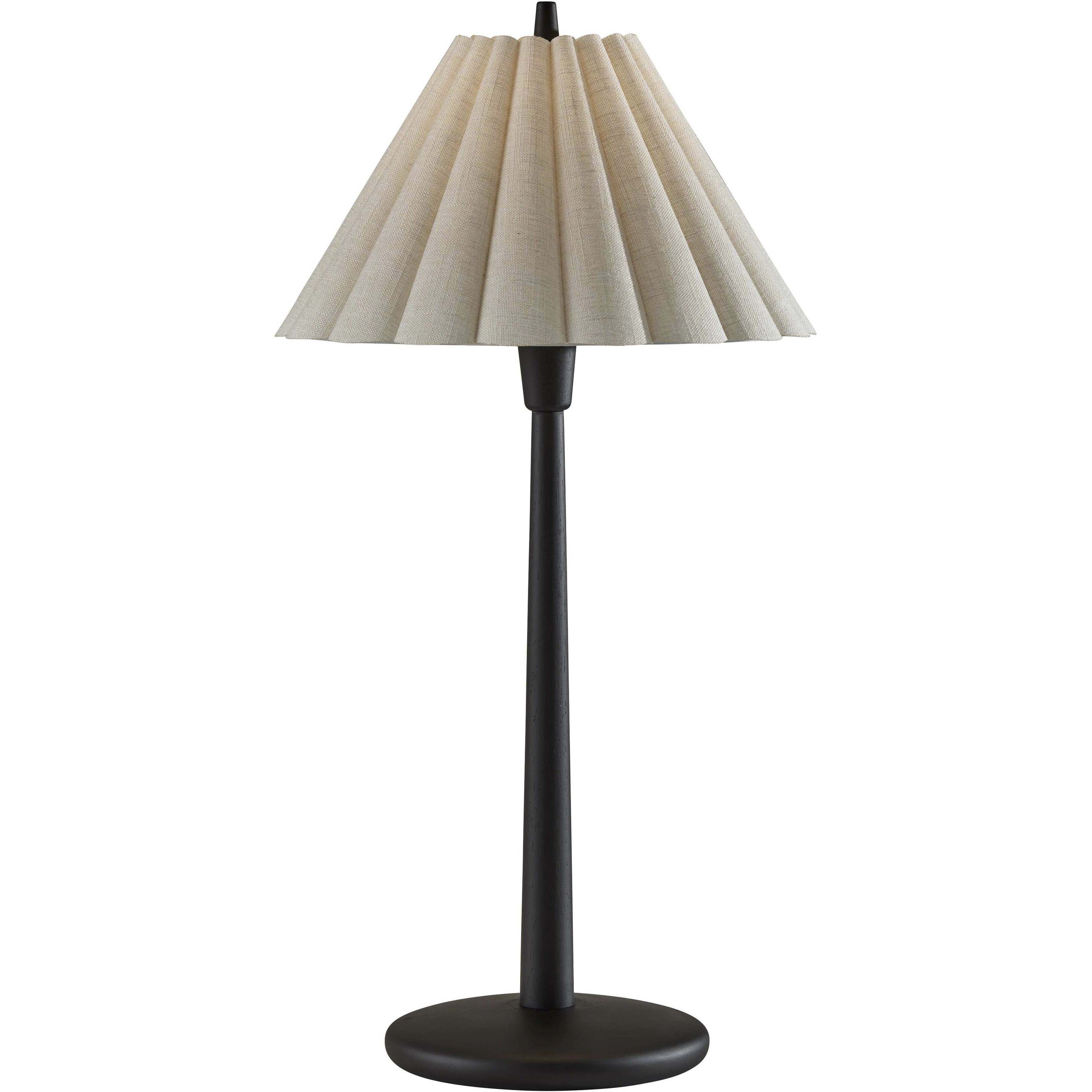 Scallop 28.75 inch 40.00 watt Black Wood Table Lamp Portable Light