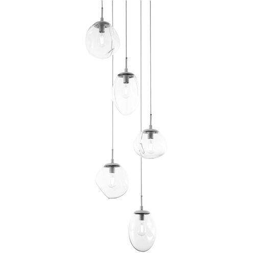Cosmos Incandescent 3 Light 22.3 inch Matte Black Chandelier Ceiling Light in Clear Cosmos, Round Multi-Port