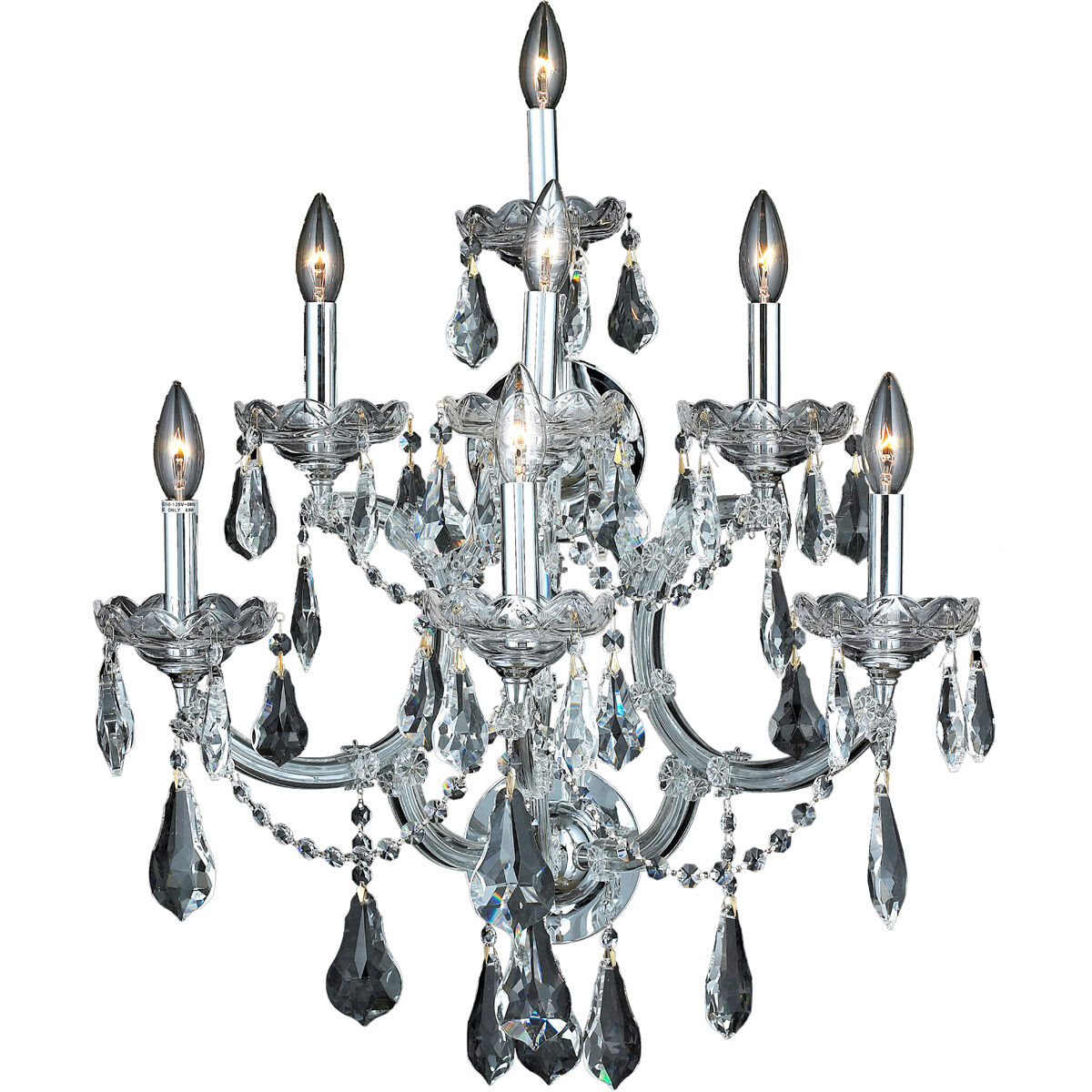 Maria Theresa 7 Light 22 inch Chrome Wall Sconce Wall Light in Clear, Royal Cut