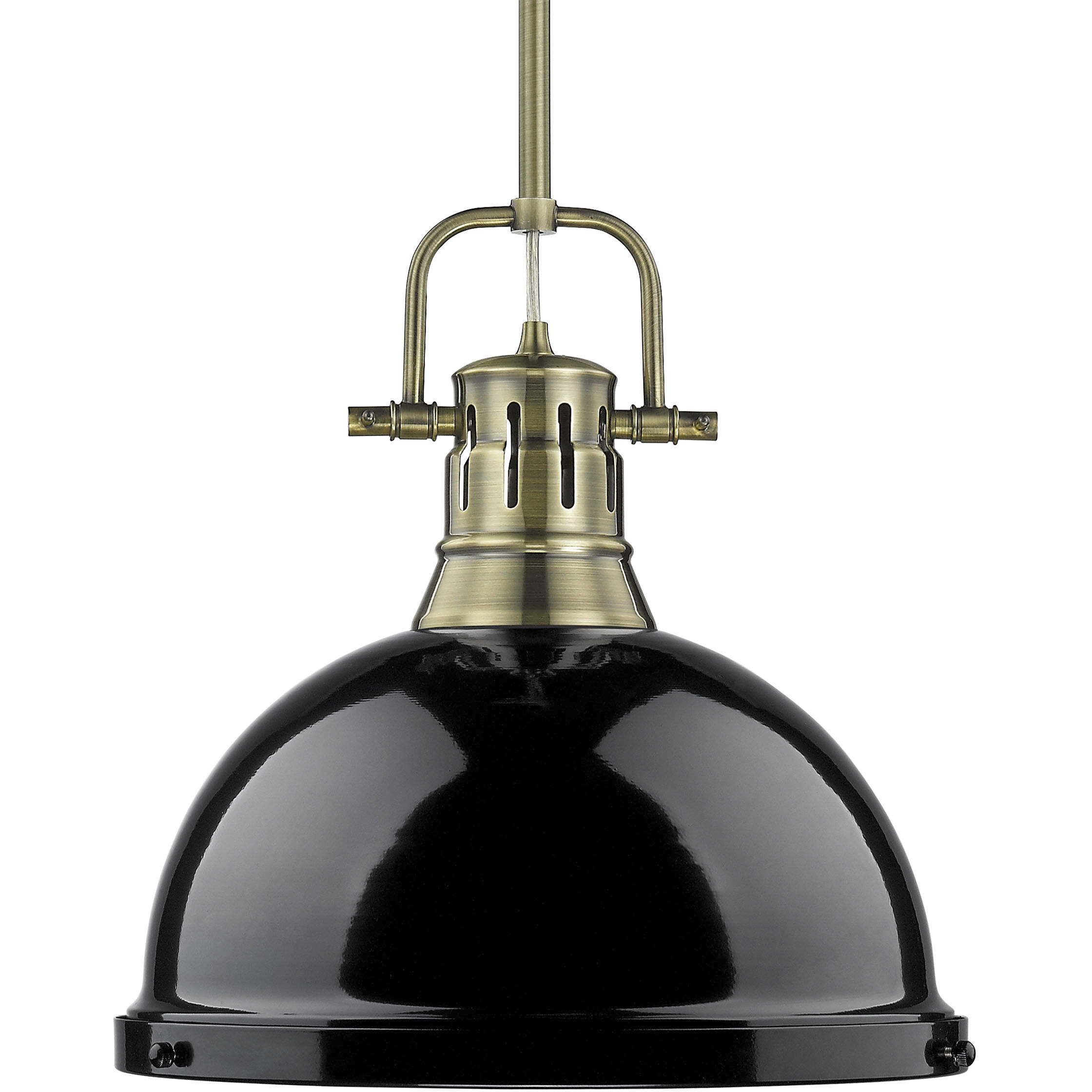 Yep Duncan 1 Light 14 inch Aged Brass Pendant Ceiling Light in Black