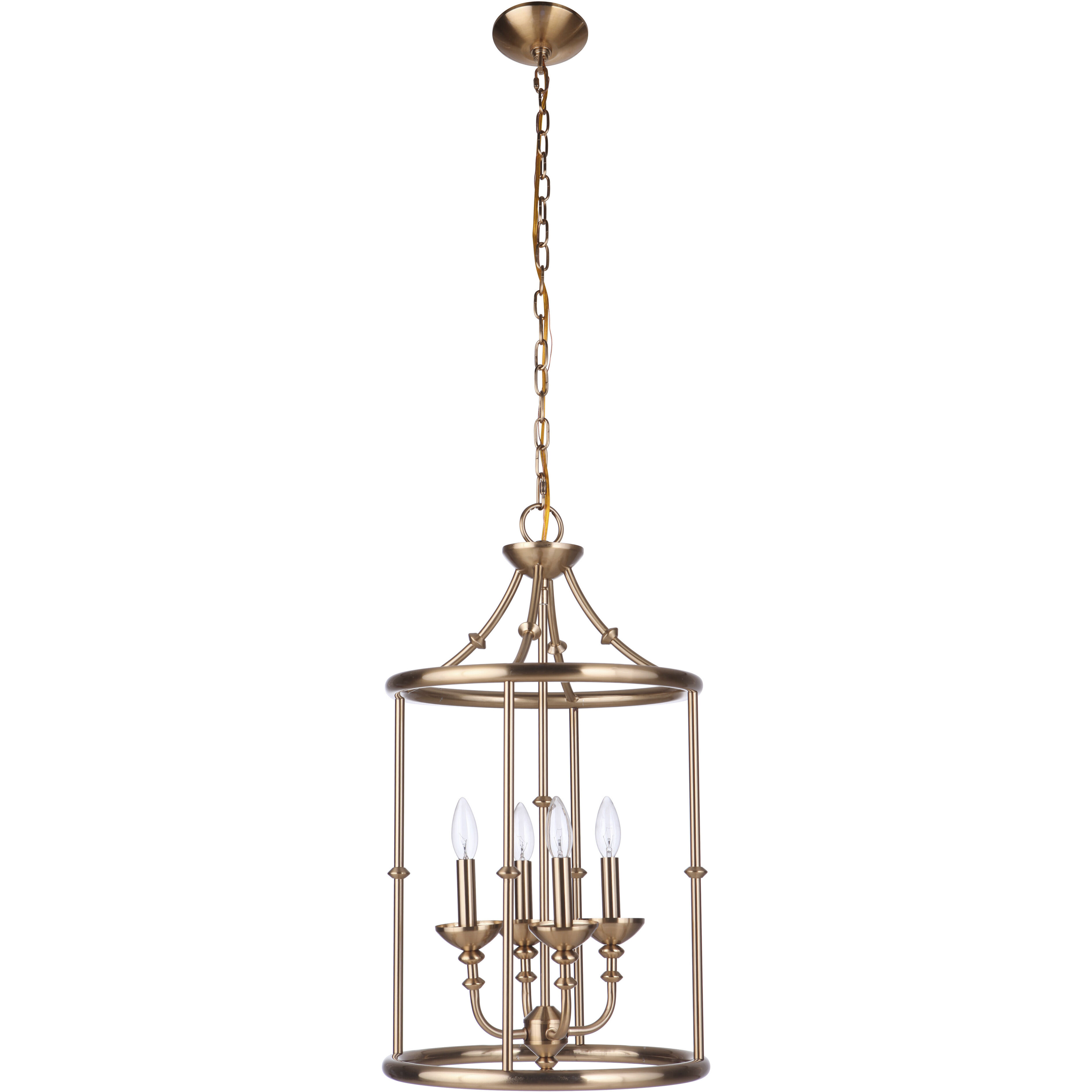 Marlowe 4 Light 15 inch Satin Brass Foyer Light Ceiling Light