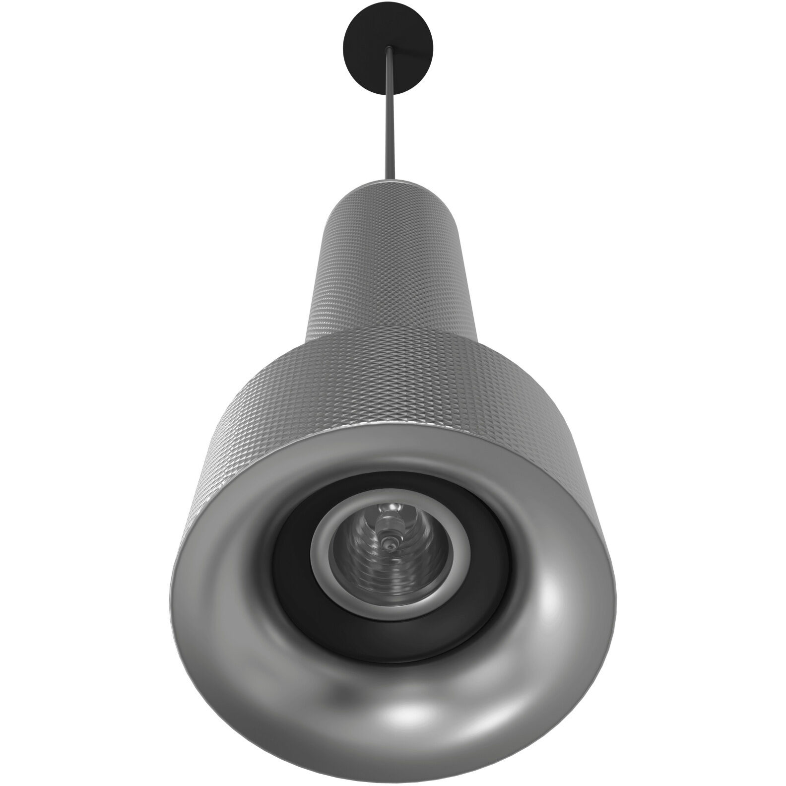 Cicada LED 4 inch Knurled Light Grey Pendant Ceiling Light