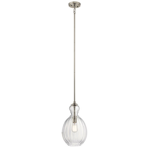 Riviera 1 Light 9 inch Brushed Nickel Pendant Ceiling Light