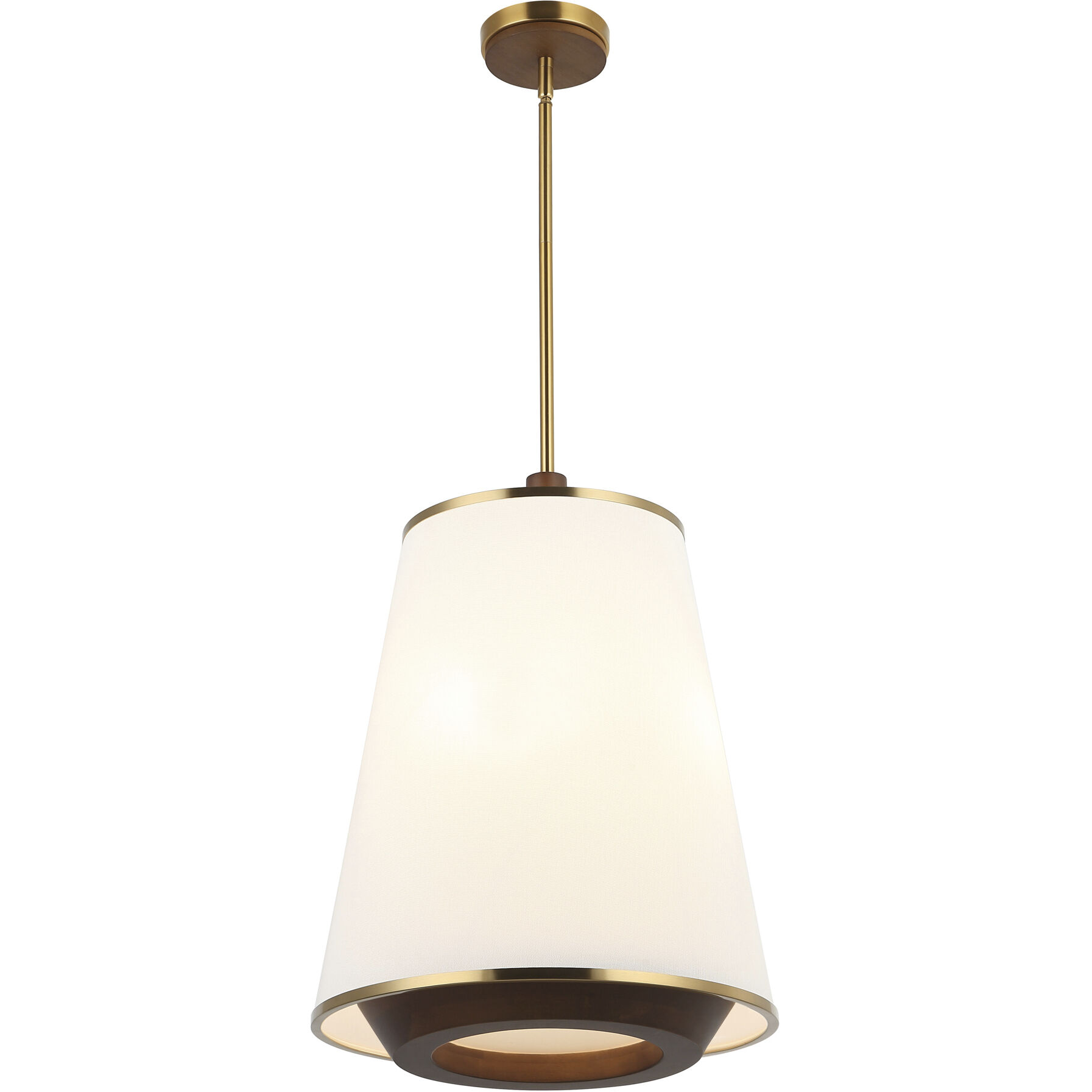 Desert Flyer 3 Light 16 inch Satin Brass with Medium Walnut Foyer Pendant Ceiling Light