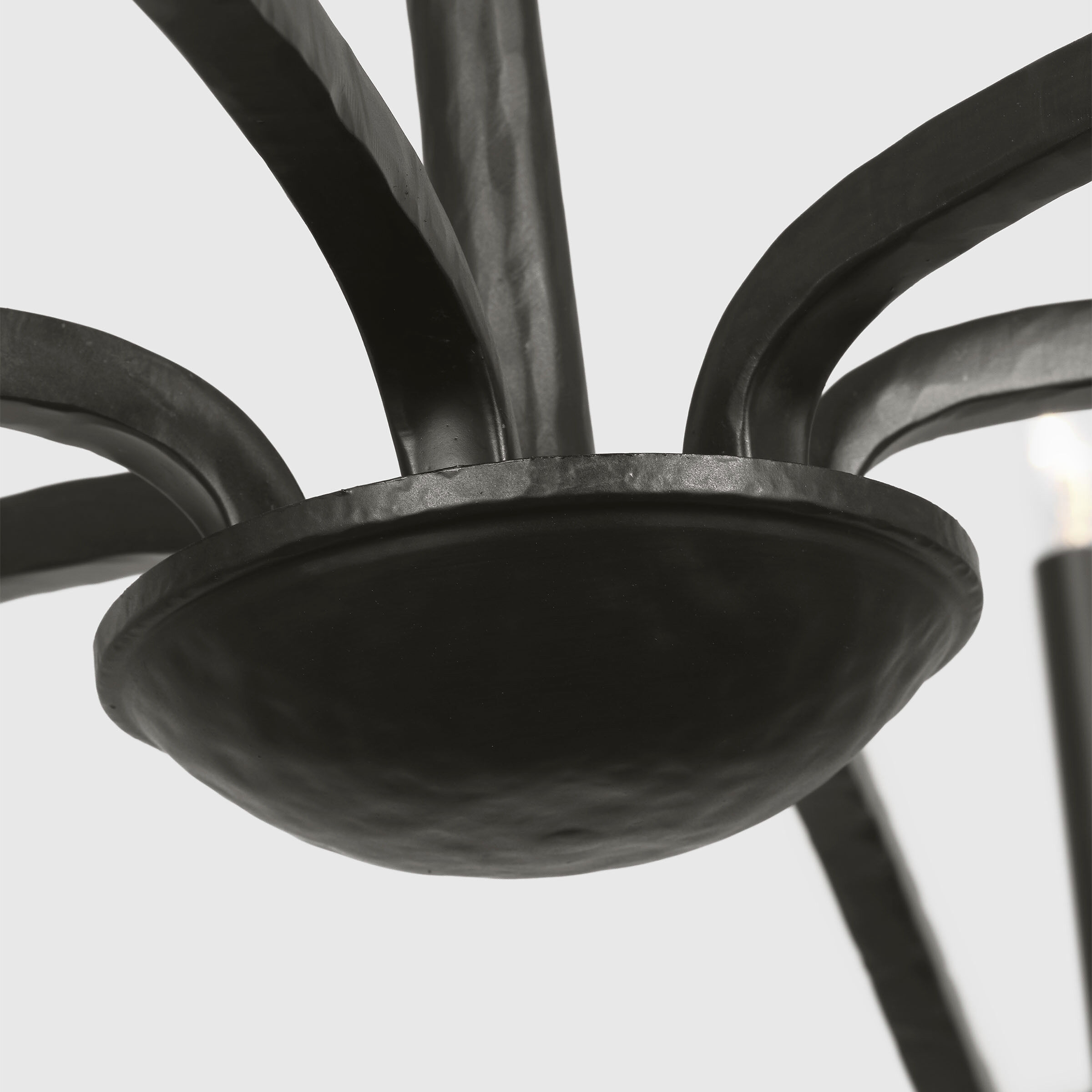 C&M by Chapman & Myers Wellen 6 Light 48 inch Aged Iron Chandelier Ceiling Light