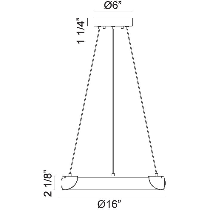 Maverick LED 16 inch Brushed Gold Pendant Ceiling Light