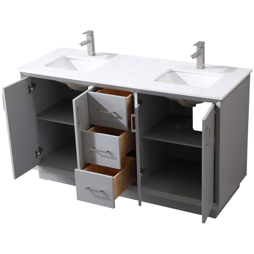Hayes 60 X 22 X 35 inch Grey Vanity Sink Set