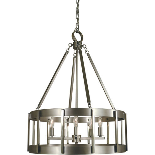 Pantheon 5 Light 22 inch Antique Brass with Matte Black Dining Chandelier Ceiling Light in Antique Brass/Matte Black