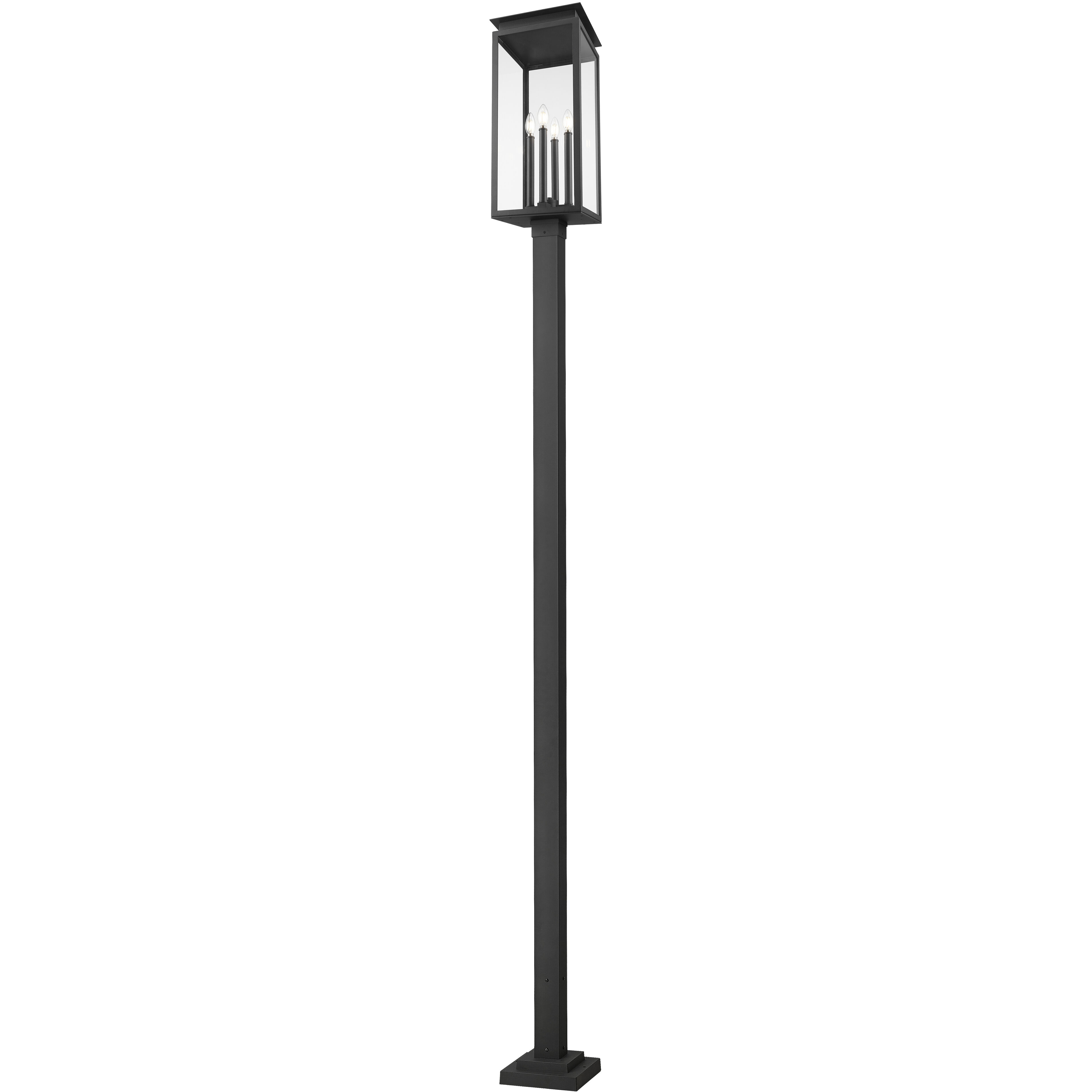 Nova 4 Light 120.75 inch Black Outdoor Post Mounted Fixture