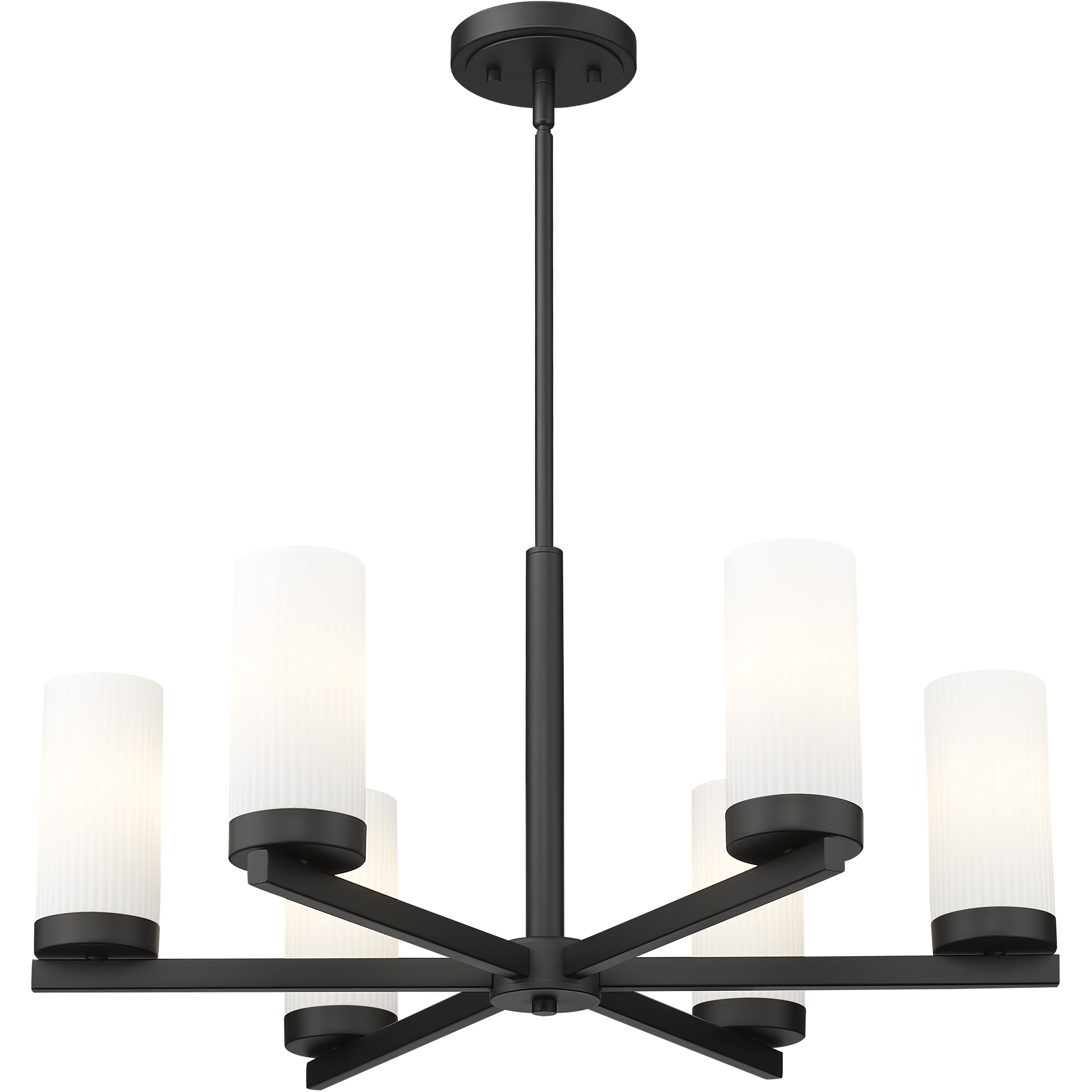 Danica 6 Light 26 inch Matte Black Chandelier Ceiling Light