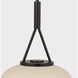 Richard June Liora 1 Light 12 inch Aged Iron Pendant Ceiling Light in LED, Ivory Stoneware
