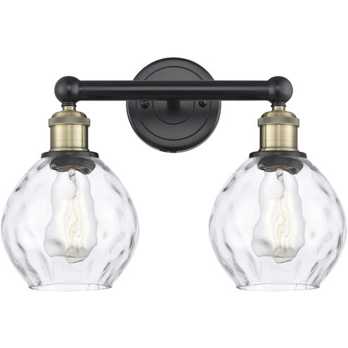 Waverly 2 Light 15 inch Black Antique Brass Bath Vanity Light Wall Light