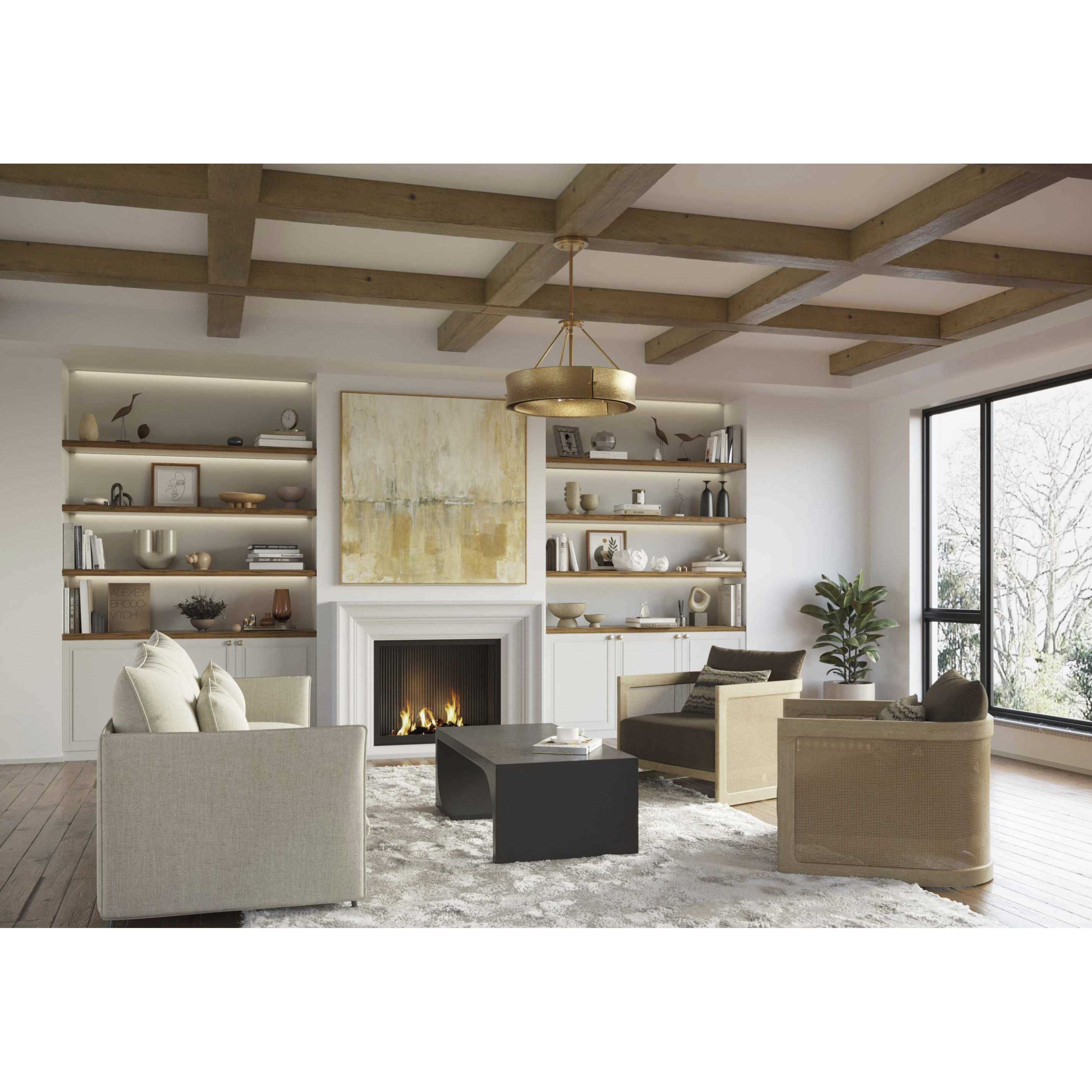 Lusail 4 Light 19 inch Soft Gold Pendant Ceiling Light, Design Series