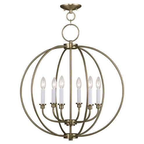 Milania 6 Light 25 inch Antique Brass Chandelier Ceiling Light