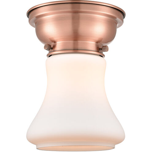 Aditi Bellmont 1 Light 6 inch Antique Copper Flush Mount Ceiling Light in Matte White Glass, Aditi