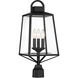 Inglewood 3 Light 22.25 inch Black Outdoor Post Lantern, Lighting One (Open)