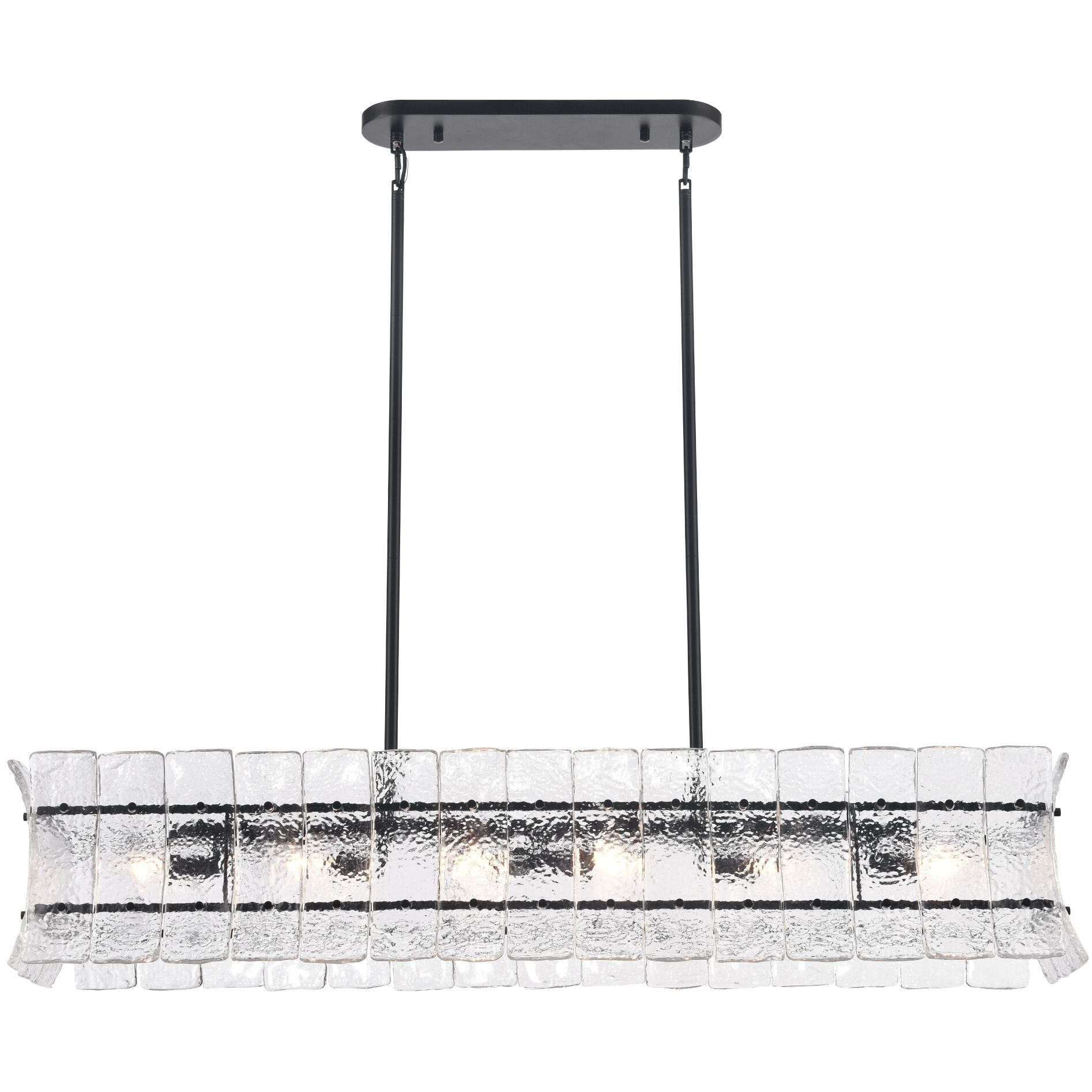 Sophie 6 Light 47 inch Matte Black Linear Chandelier Ceiling Light