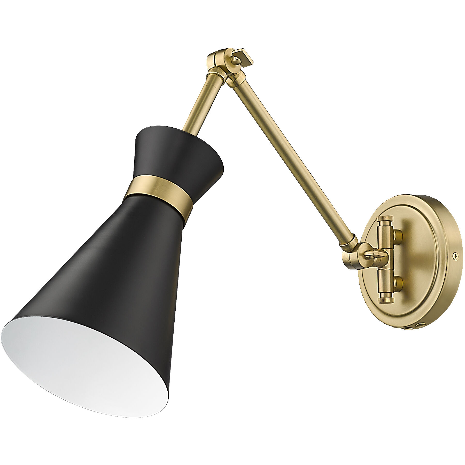 Soriano 1 Light 6.25 inch Matte Black Wall Sconce Wall Light in Matte Black and Modern Gold
