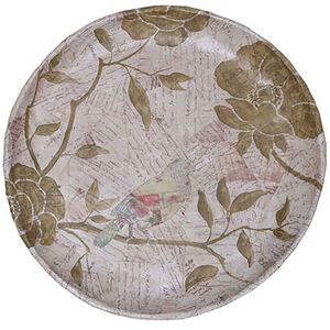 Camden 20.25 X 20.25 inch Charger, Floral And Bird Motif
