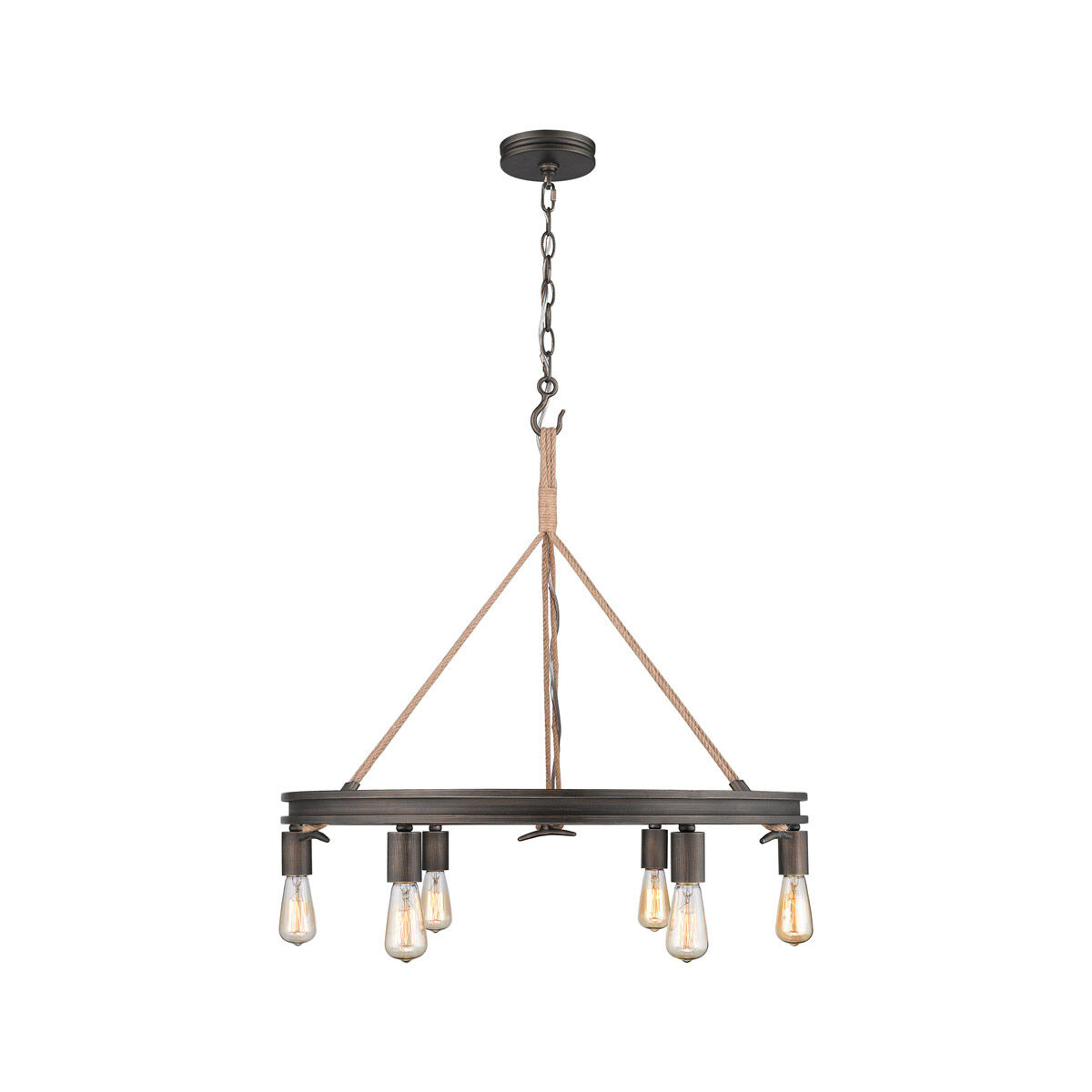 Chatham 6 Light 27 inch Gunmetal Bronze Chandelier Ceiling Light