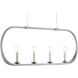 Burnley 4 Light 38 inch Hiroshi Gray Chandelier Ceiling Light