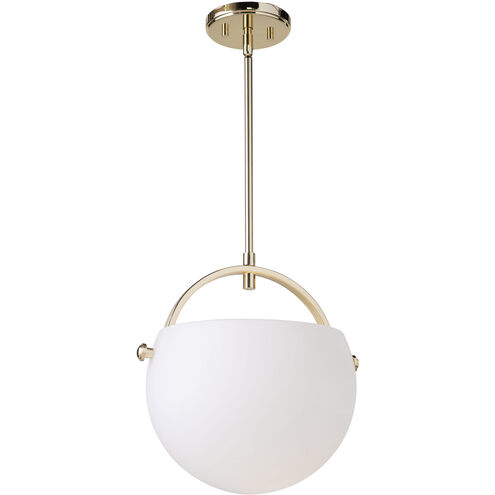 Single 1 Light 13.5 inch Polished Brass Down Pendant Ceiling Light