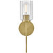 Leta 1 Light 7.5 inch Lacquered Brass Bath Light Wall Light