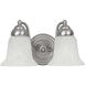 Booker 2 Light 12 inch Matte Nickel Vanity Light Wall Light
