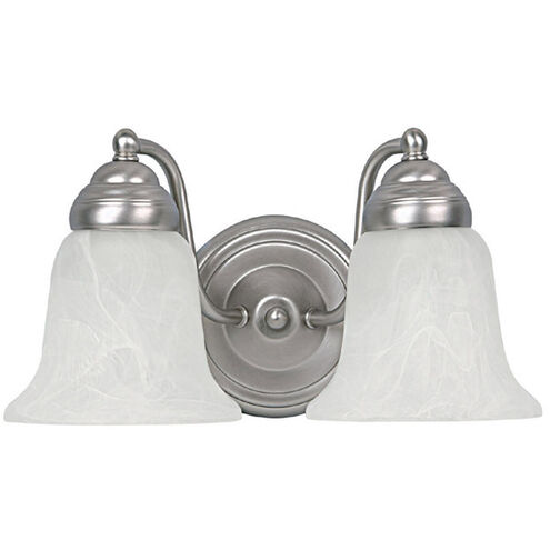 Booker 2 Light 12 inch Matte Nickel Vanity Light Wall Light