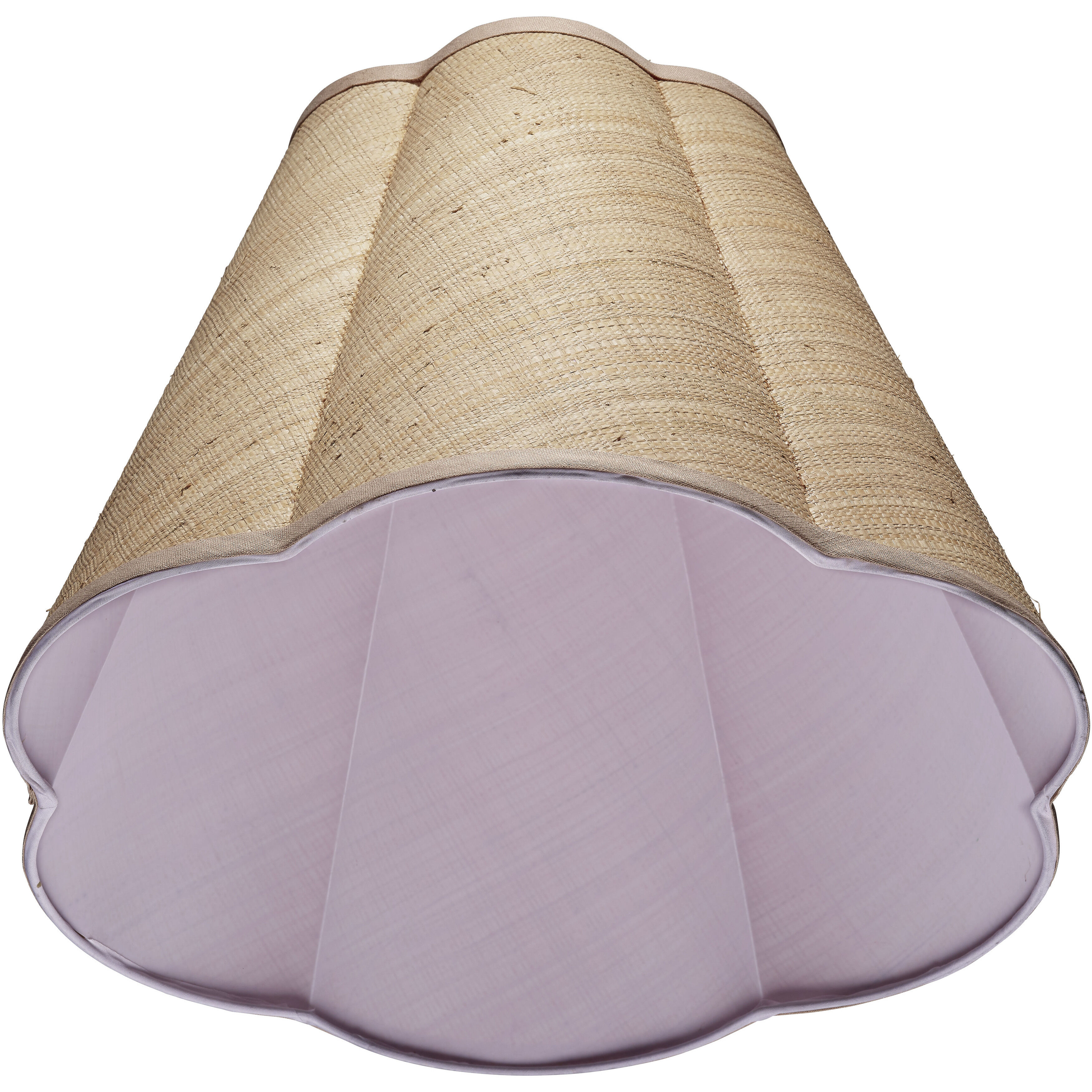 Scalloped Natural Raffia 18 inch Shade in Large, Large